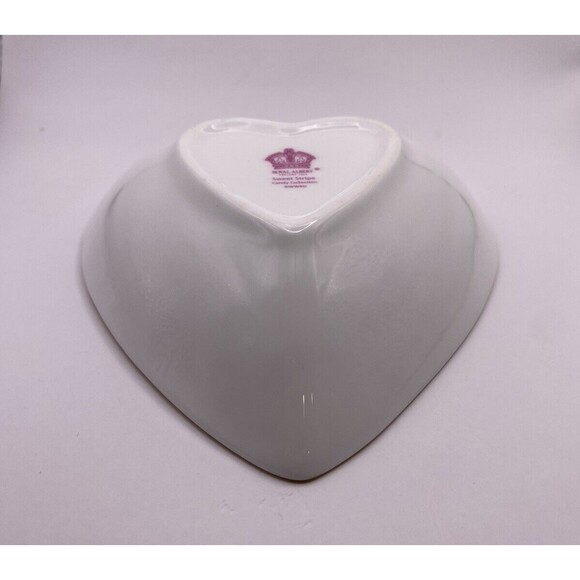 Royal Albert Sweet Stripe Candy Collection Heart Dish Used - Picture 13 of 16